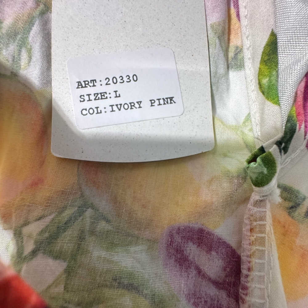 NWT Bellambia Cotton Maxi Summer Dress Size Large Tropical Floral Tiered Italy - Picture 6 of 11